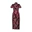 Dragon Phoenix Embroidery Wine Red