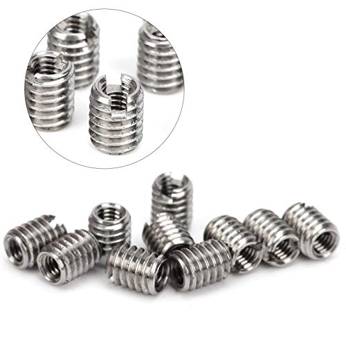 10 Uds. Inserto de Tuerca de Repetición, Casquillo Reductor, Herramienta de Conversión de Rosca Ranurada de Acero Inoxidable, Tuerca de Inserción, Reparación de Rosca, Tuerca