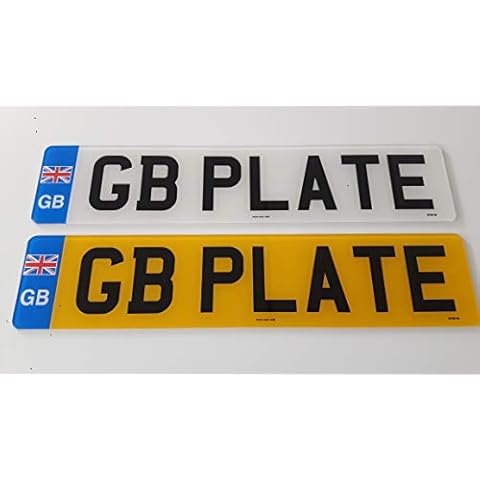 PREMIUM Pair of GB EURO Road Legal MOT Compliant Number Plates For Cars Vans Trailers - Fixing Kit Included Cover
