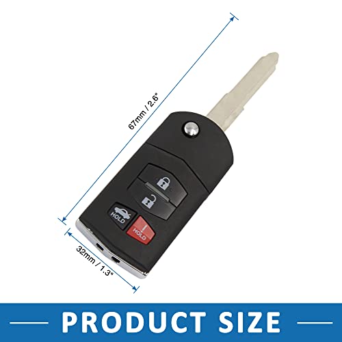 Funda BBM4-67-5RY de alta calidad para llave inteligente Mazda 3 con acabado negro 3