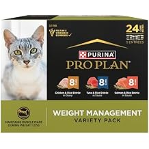 Purina Pro Plan Adult Weight Management Variety Pack Entrees in Gravy Wet Cat Food 3 Ounce Pack of 24