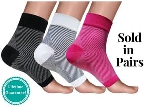 Footease Plantar Fasciitis Compression Socks 1 Pair (Black, Medium)