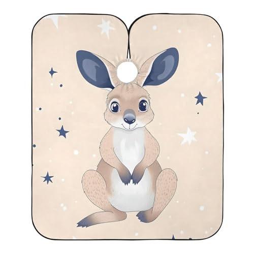 Hezely Cute Kangaroo Hair Dye Cape, Barber Cape for Adults,Waterproof Salon Cape,Waterproof Hairdressing Styling Hair Cutting, 65