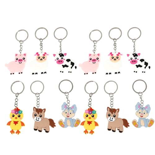 Genérico Llavero de Animal de Dibujos Animados 20 Piezas Colgante para Bolso y Adorno para Llaves Soporte para Llaves Ligero y Portátil Accesorio Decorativo para Uso Diario y Obsequio