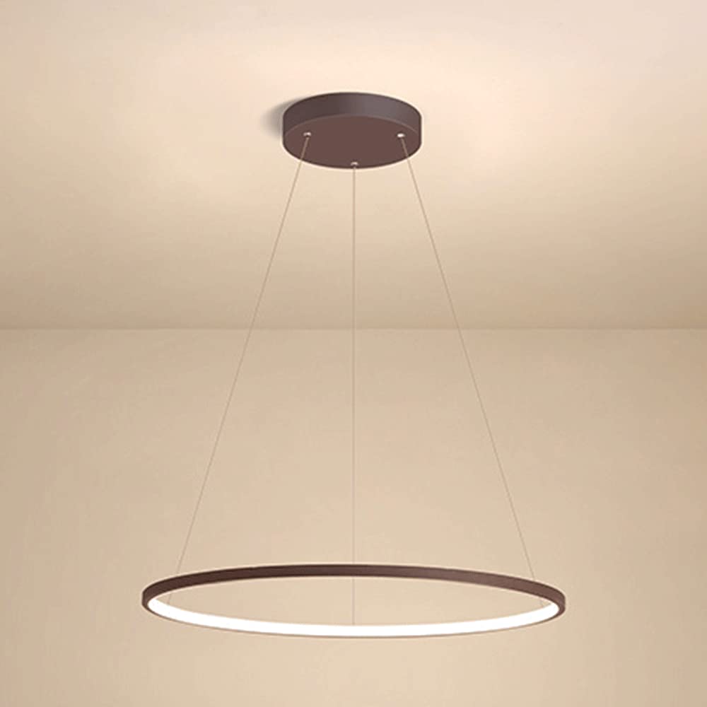 Lámpara colgante LED antideslumbrante de anillo marrón para renovar la iluminación de la sala de estar