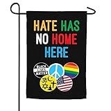 CZQHFLAU Hate Has No Home Here In This House We Believe Peace Equality Farmhouse Yard Outdoor...