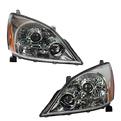 Image of TRQ Driver and Passenger Side Headlight Assembly 2 Piece Set Halogen Compatible with 2003-2009 Lexus GX470