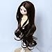 Tzncos Just 1pc Wig fit for 8-9 inch Head Dolls Long Curly 1/3 BJD Wigs MSD DOD Pullip Dollfie Hair (Curly dark brown)