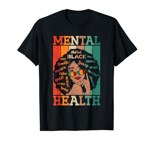 Mental Health Afro African American Black History Month Maglietta