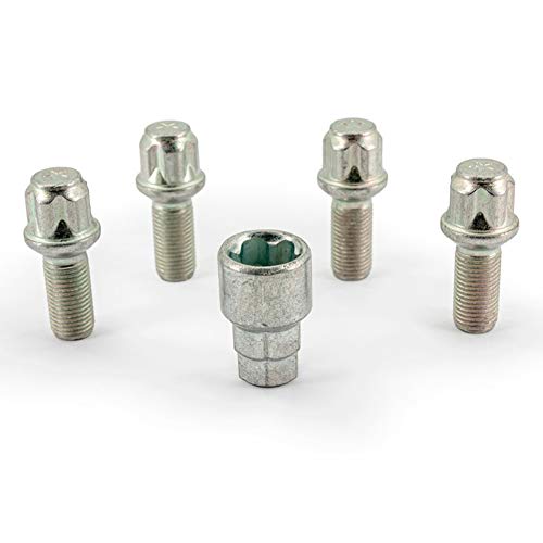 H&R Felgenschloss-Set R14 M14x1.50x28mm Kugelbund - 4 Felgenschloss-Schrauben inkl. Adapter