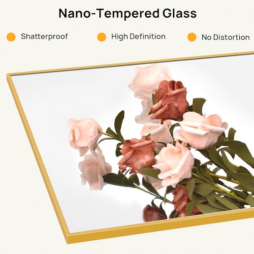 Image of Alpen Full Length Mirror - Over The Door Hanging, 47x14 Inches Hanging Door Mirror Full Body, No Drill Installation, Suitable for Bedroom & Closet, Gold