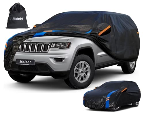 Image of Custom Fit SUV Car Cover for Jeep Grand Cherokee (2010-2026), Upgraded Waterproof All Weather Outdoor Auto Cover with Driver Door Zipper & Mirror Pockets, UV /Snow /Dust Protection