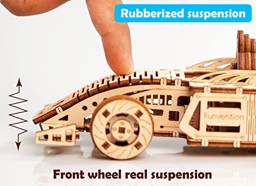 Funvention-for-Little-Scientist-in-Every-Kid-FUNVENTION-F1-Racer-Car-DIY-Functional-Mechanical-Model-3D-Puzzle-STEM-Lerning-Kit-Collectible-Cars-Building-Kit-with-Working-Wheels-Shocks-Pack-of-1