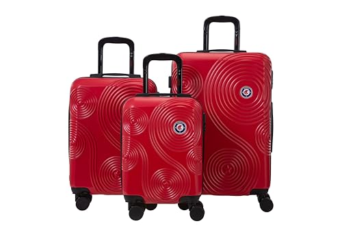 TRAVEL WORLD GPS Lot de 3 Valises Cabine – Extra Petite + Petite + Moyenne 60% ABS Neuf 40% ABS Recyclé Coque Rigide avec Serrure Classique, roulettes...