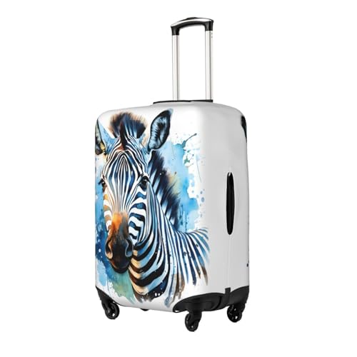 Watercolor Zebra Luggage Cover Elastic Travel Suitcase Covers, Anti Scratch Dust Proof Baggage Covers, Fits 22-24 inch Suitcases2