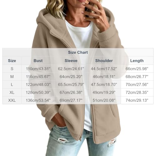 YRAETENM Womens Fleece Coat Teddy Mid‑Length Outerwear - image 6
