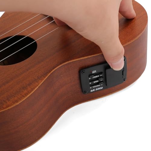 Akkord Concert Size 23" Ukulele, Sapele Wood with Built-In Equalizer- with Gig-Bag and Tuner - Image 3 thumbnail