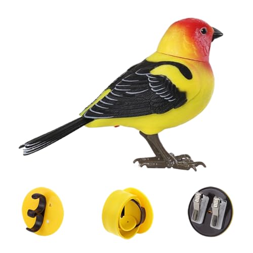 Genérico Juguete Aves Artificiales | Pájaro Imitación Interactiva Gorjeando con Música,Animal de Oficina Eléctrica para Mujeres Hombres y