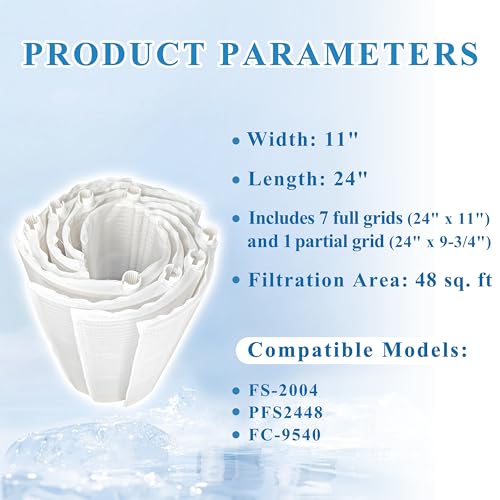 Chryseos DE Filter Grids Compatible with FS-2004, FC-9540, FG-1004, PFS2448, PG-1904, PFS2448, 7 Full + 1 Partial, Pool Grid Filter, 1 Set by Chryseos - Used condition - Image 2