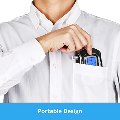 Image of Professional Alcohol Tester Digital Display Breath Analyzer High-Precision Breathalyzer Audible Alert with LCD Display Alcohol Detector (Model: S-6)