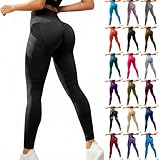 Xinaroue Leggings 3D Anticellulite Donna Collant Sportivi Drenanti a Compressione Graduata Push Up Solidea Pantaloni da Palestra per Yoga Fitness e Pilates