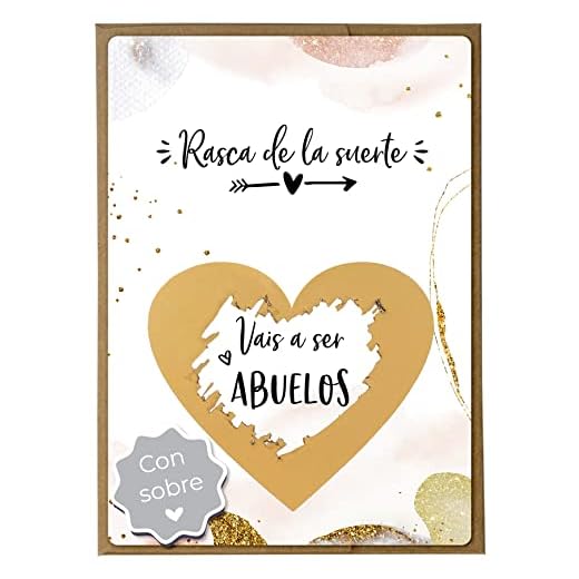 Joli Coon Tarjeta de rascar Vais a ser abuelos con sobre - Anunciar embarazo abuelos