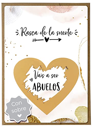 Joli Coon Tarjeta de rascar Vais a ser abuelos con sobre - Anunciar embarazo abuelos