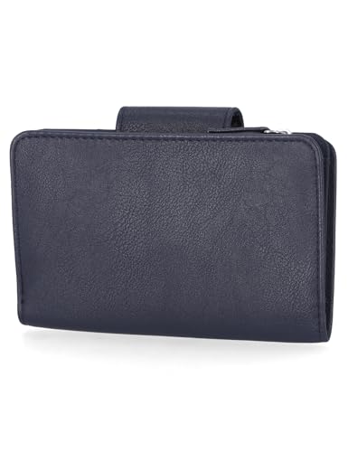 Nautica Womens, Close Reach Vegan Leather RFID Wallet, Small Credit Card Holder Purse with Zipper Coin Pocket and ID Window in Indigo3