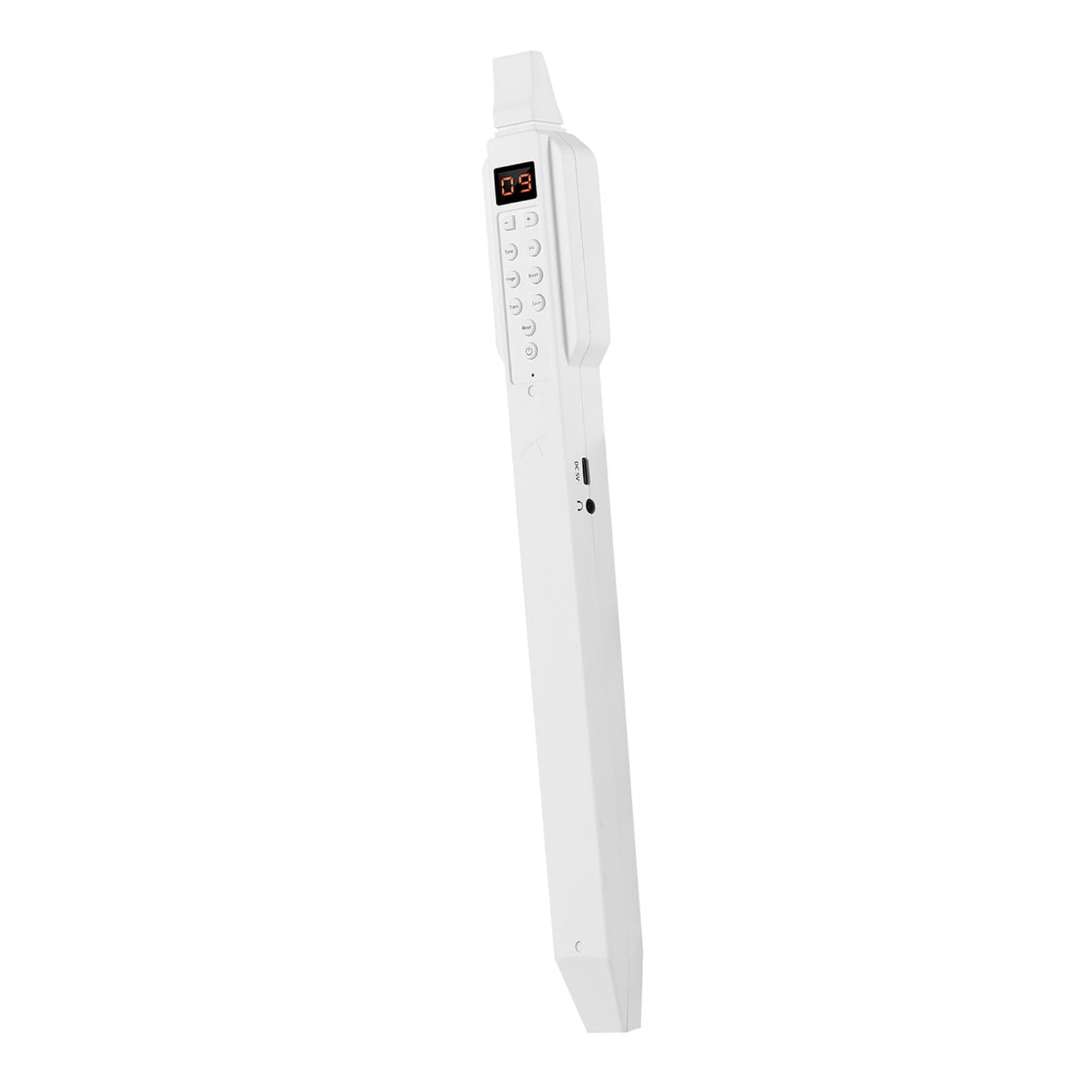 VGEBY Intelligentes Digitales Elektronisches Blasinstrument Unterstützt 10 Töne, Externer Kopfhörer oder Lautsprecher für Zuhause, Schule, Camping, Schwarz (WHITE)