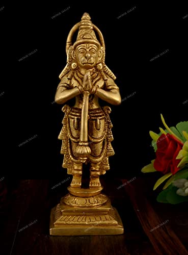 Vintage Gulley Brass Hanuman Idol for Pooja and Home Decor (Brass...