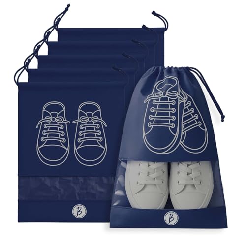 Image of Btag Shoe Bag for Travel & Storage | Water-Resistant Shoe Organizer for Men & Women | Portable, Foldable Shoe Cover for Luggage & Closet | Travel Accessories for Footwear Protection (Navy,Pack of 6)