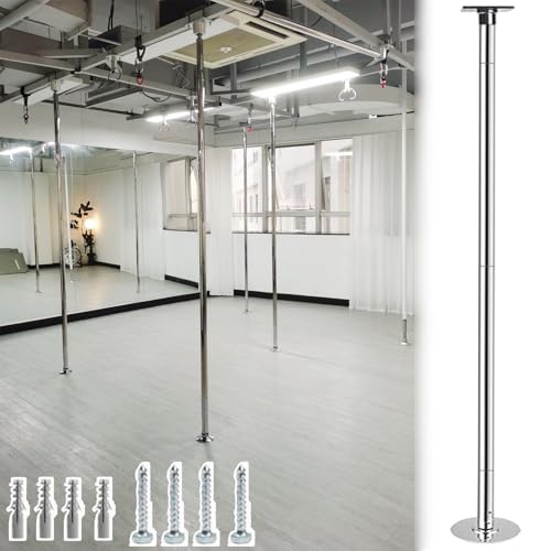Caña de baile giratoria para interiores para ejercicio en casa, poste de pelacables apto para apartamentos para dormitorio y estudio, con herramientas de extensión e instalación