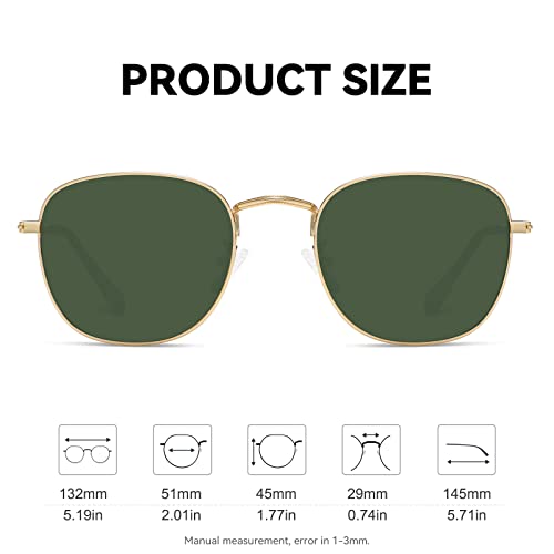 Retro Square Polarized Sunglasses for Women Men Small Frame Vintage Classic Style UV400 Protective4