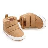 HsdsBebe Baby Ankle Boots Infant Boys Girls Fleece Booties Anti-Slip Rubber Sole Sneakers Toddler Newborn Walking Crib Shoes(M2035 Apricot,2)
