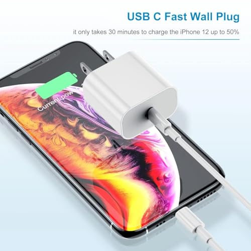 Image of iPhone Charger Fast Charging 10ft, Type C Charger Block and Long USB C to Lightning Cable Cord,USBC Wall Plug Power Adapter Cube for Apple iPhone 14 Pro Max /14 Plus /14 /13 /12 Mini /11 /XS Max /XR /iPad Air