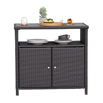 outdoor wicker console table