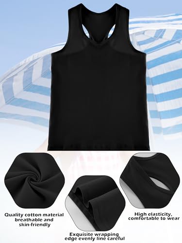 Image of SATINIOR 4 Pieces Girls Dance Tank Tops Racerback Crop Tops Sleeveless Dance Clothes for Girls Gymnastics