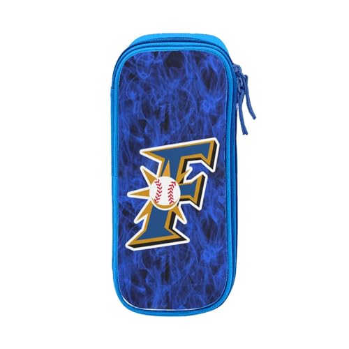 For 北海道日本ハムファイターズ ペンケース 筆箱 2層 文具ポーチ 大容量 おしゃれ 学生用 大人 通学 通勤 多機能 誕生日 Blue
