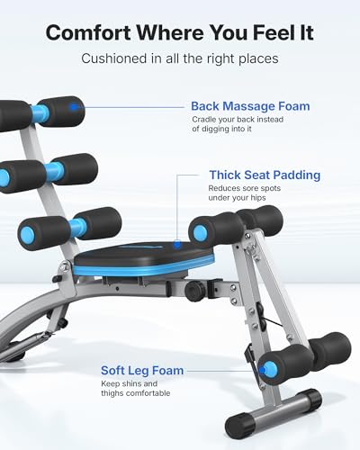 Image of MERACH Ab Machine, Adjustable Ab Workout Bench for Home Gym, Multi-Functional Sit Up Exercise Equipment with 300 LBS Weight Capacity, Exercise Chair for Full Body Workout