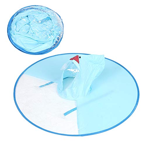 Image of Portable raincoat, umbrella hat with hood, dark blue, light blue, for kids girls boys(Light blue)