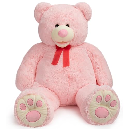 HollyHOME 150cm Teddy groß Teddybär XXL Kuscheltier Geschenk, Plüschtier Stofftier Weiches Spielzeug Bär Tedi Kuschelbär Hellrosa