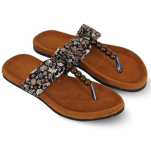 Image of Women's Slippers | Comfortable Flat Chappals for Women with Bow Detail | Stylish Casual Chappals, Trendy Summer Sandals, Comfortable Footwear for Daily Use