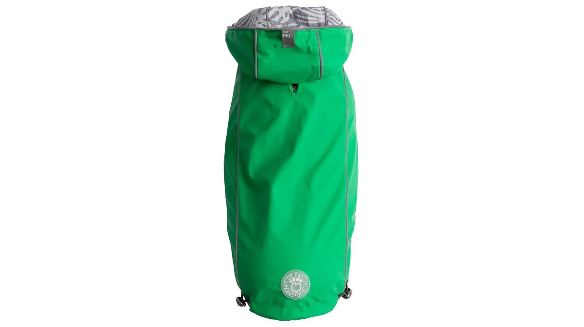 GF Pet Reversible ElastoFit Raincoat, Größe S, Rückenlänge 33 Cm, Marine – Wasserdichte Hunderegenjacke