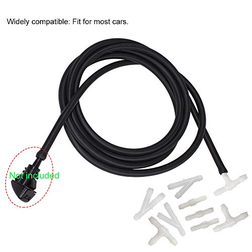 Buennus Universal Car Windshield Washer Hose Repair Kit 200Cm/78.8Inch Windshield Wiper Fluid Tube With 9 Pieces Hose White Connectors Wiper Fluid Hose Kit Connect Car Water Pump And Wiper Nozzles #TOP5