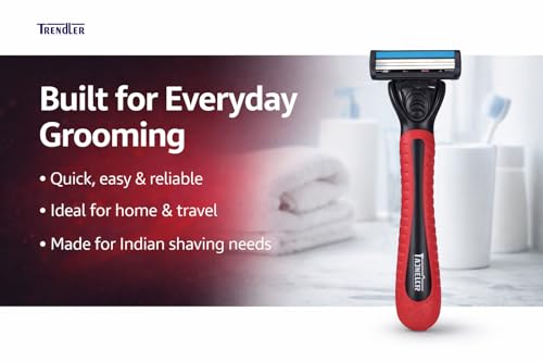 Image of Razor for Men with 3 Blade Cartridge | 1 Razor Handle + 10 Replacement Cartridges | Anti-Slip Grip Smooth Shaving Razor | Grooming Razor Value Pack