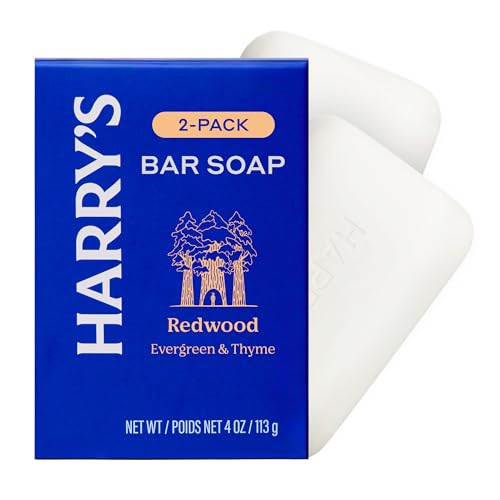 Image of Harry's Bar Soap for Men - Redwood Scent, 4 oz Body Soap Bars, 2 Pack