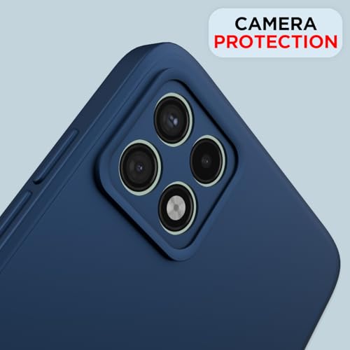Image of Outlouders Back Cover for Samsung Galaxy A22 5G / F42 5G | Camera Protection | Durable Soft Matte Silicone Bumper Case (Blue)