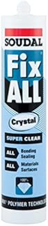 Soudal Fix All Super Strong Adhesive/Sealant 290ml Crystal Clear Cartridge