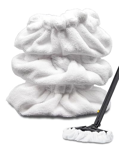 RuannoClean Steam Cleaner Accessories, Large Bonnets Rectangle Compatible with Dupray Neat Steam Cleaner, Reusable Steam Mop Pads Microfiber Bonnet Steam Cleaning Pads (Double-Layer) -3 Pack