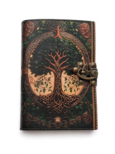 Image of CRAFT JUNKY Vintage Leather Journal Diary for Women and Men Travel Diary Notebook for Writing Deckle Edge Paper (Tree Root, 17.78 x 12.7 cm)